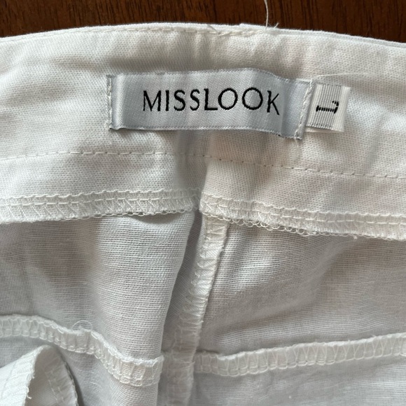 Miss look cotton blend Women's White straight leg pants size Large - Picture 5 of 6